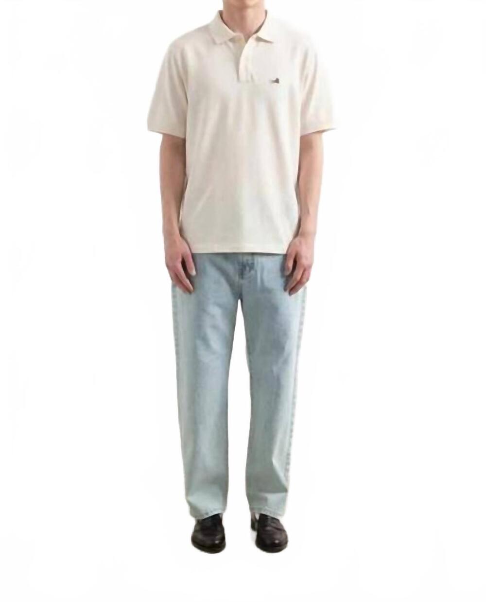 NEW EDMMOND STUDIOS duck polo shirt in off white